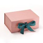 Customized Logo Folding  Gift Box With Ribbon Closure Degradable Card Paper Material