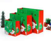 Custom design printing Christmas foldable flat pack gift boxes  with portable bags