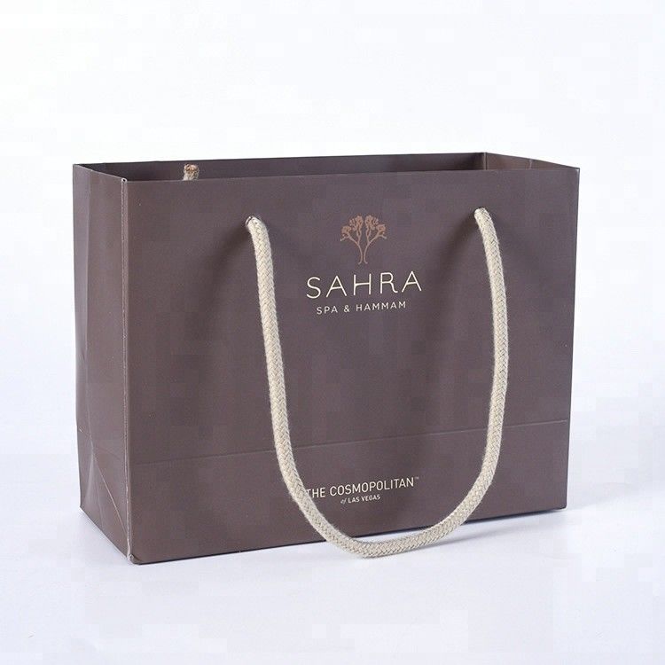 Custom Shopping Art Paper Bags With Handles Embossing Surface Treatment